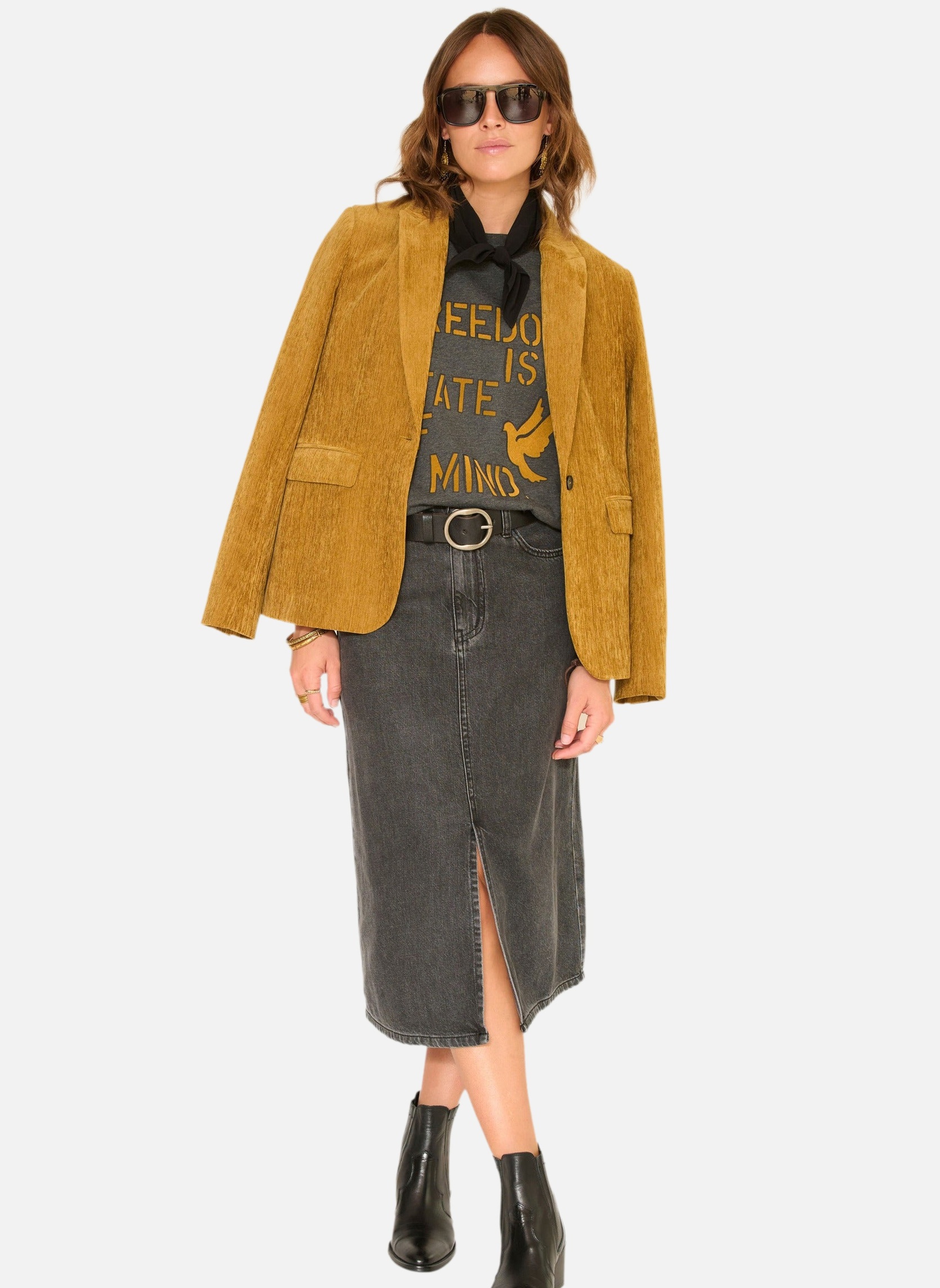 Jupes mi-longues Jupe En Jean Uni Joie Tokyo Black Denim femme noir MKT Studio Jupes mi-longues Jupe En Jean Uni Joie Tokyo Black Denim femme noir Noir denim