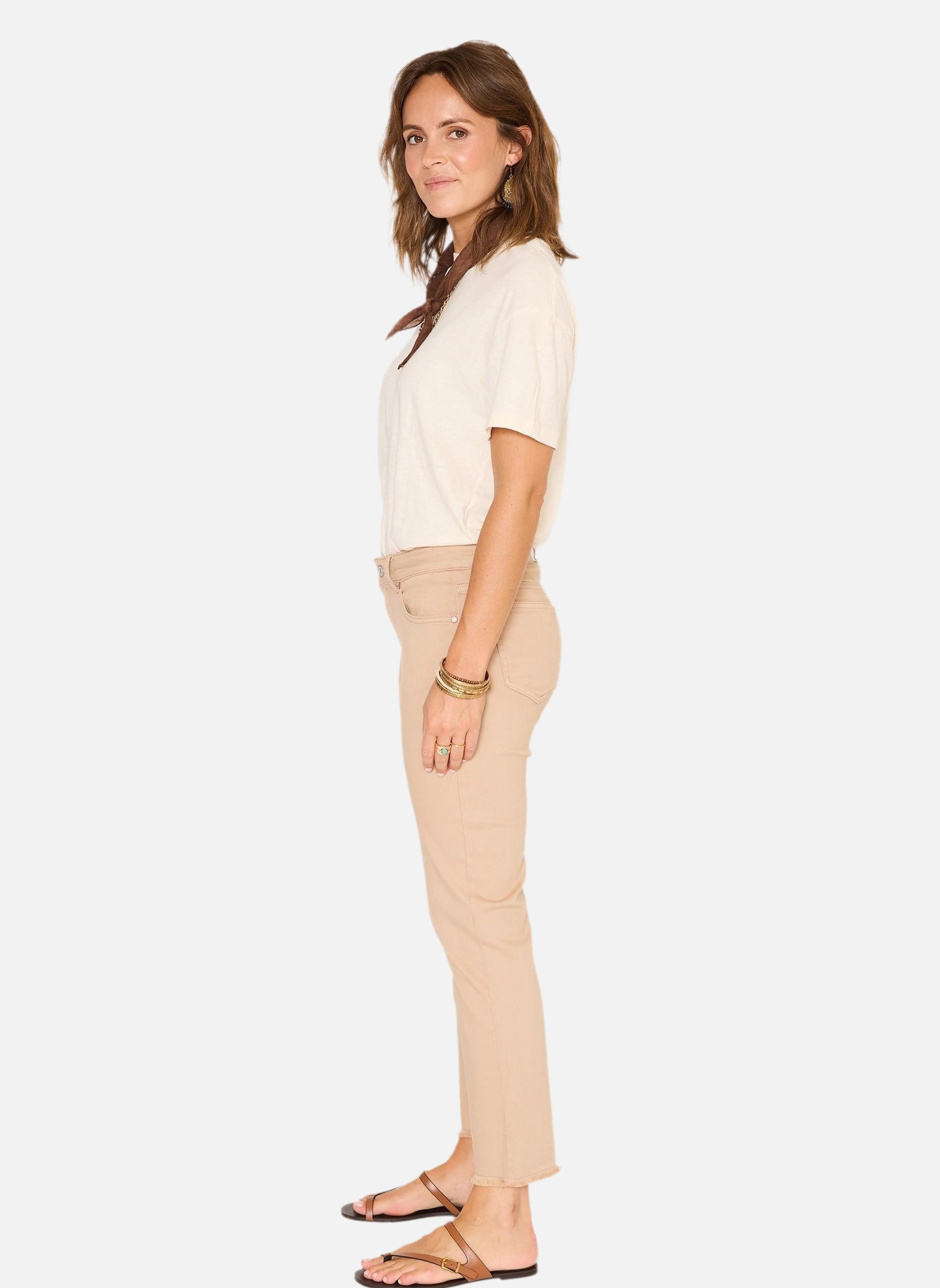Jeans droit Jean The Sophia Denim Color Cappuccino femme marron MKT Studio Jeans droit Jean The Sophia Denim Color Cappuccino femme marron Camel