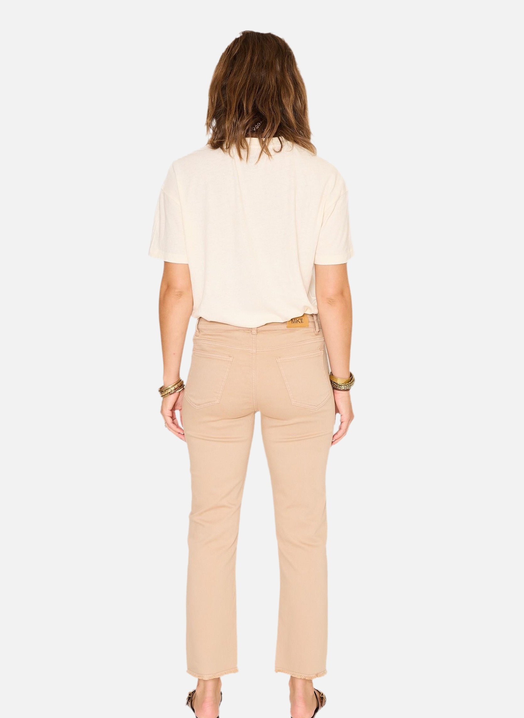 Jeans droit Jean The Sophia Denim Color Cappuccino femme marron MKT Studio Jeans droit Jean The Sophia Denim Color Cappuccino femme marron Camel