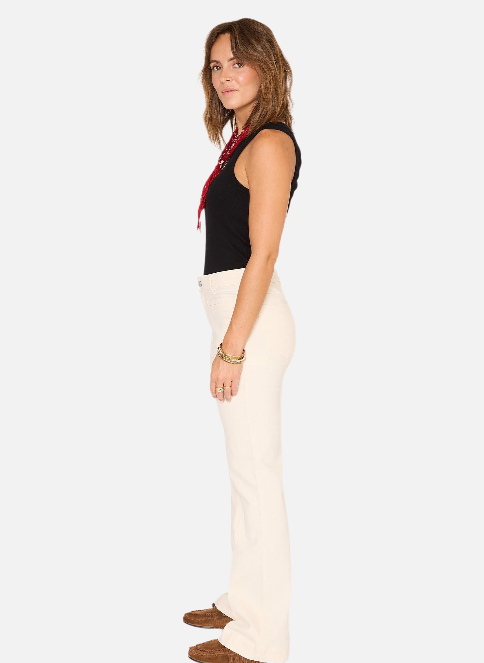 Jeans droit Jean The Diana Sunset Drill Natural femme beige MKT Studio Jeans droit Jean The Diana Sunset Drill Natural femme beige Ivoire