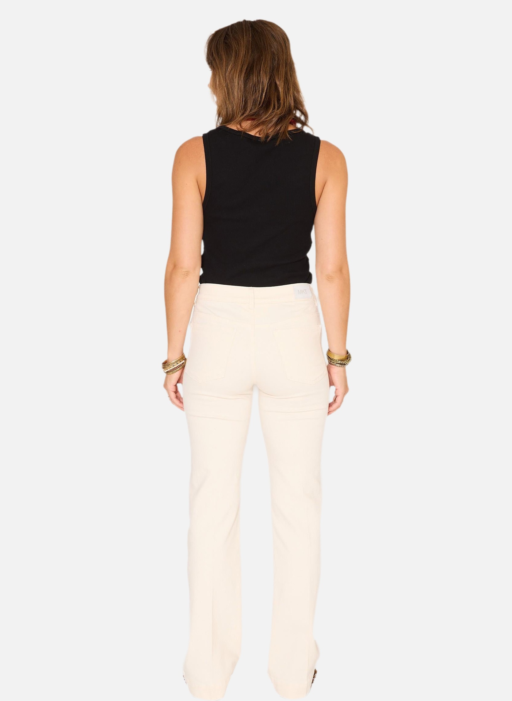Jeans droit Jean The Diana Sunset Drill Natural femme beige MKT Studio Jeans droit Jean The Diana Sunset Drill Natural femme beige Ivoire