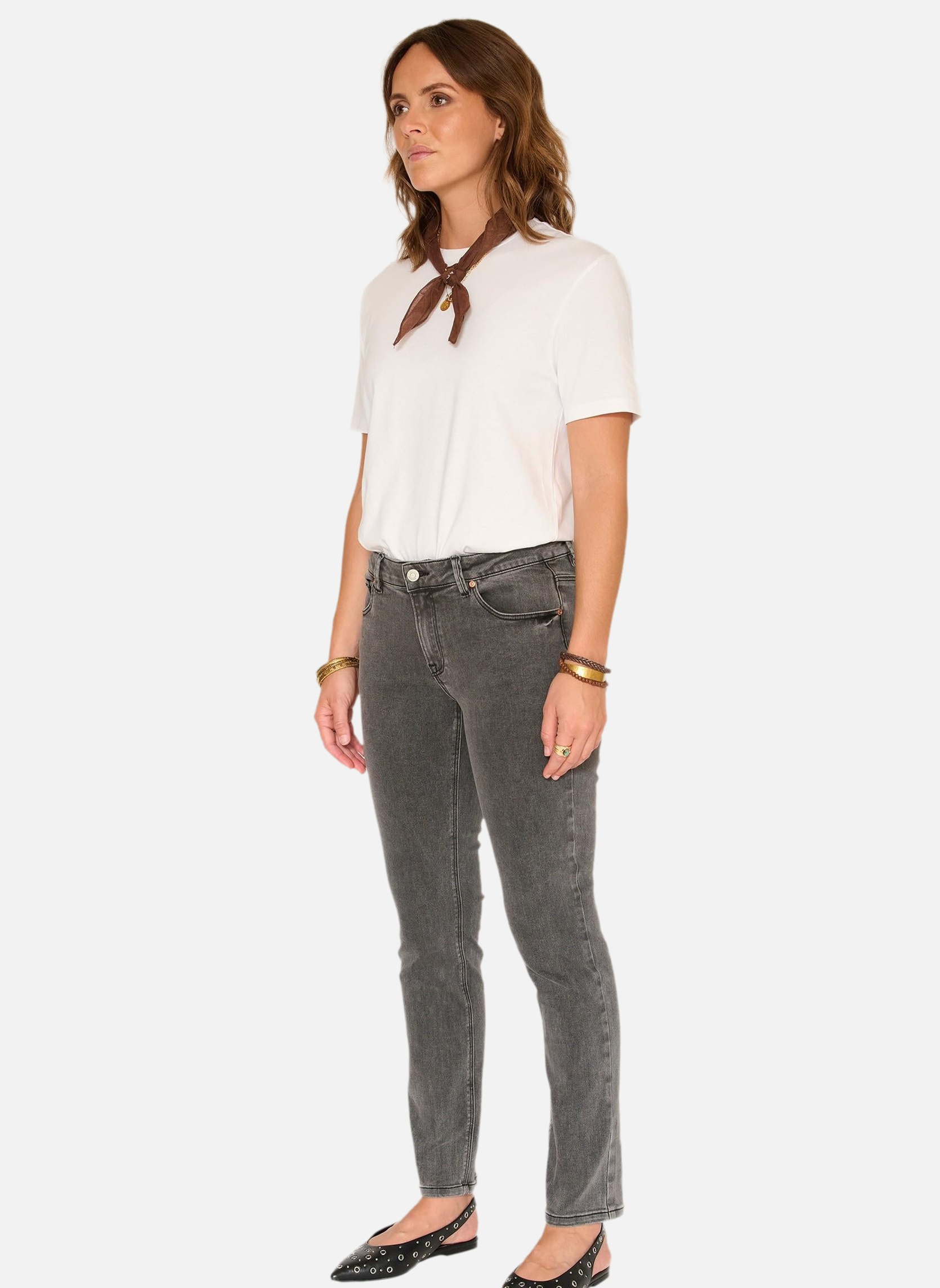 Jeans droit Jean The Birkin Power Stretch Grey Kurt Wash femme gris MKT Studio Jeans droit Jean The Birkin Power Stretch Grey Kurt Wash femme gris Gris clair