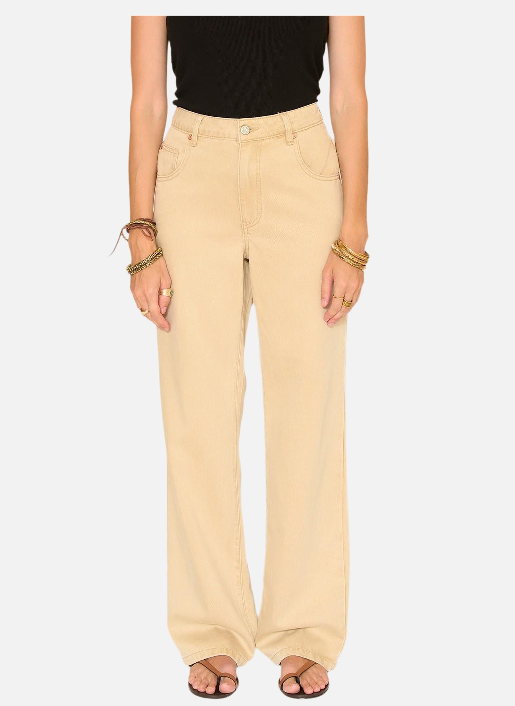 Jeans droit Jean The James Handa Denim Sand femme beige MKT Studio Jeans droit Jean The James Handa Denim Sand femme beige Sable