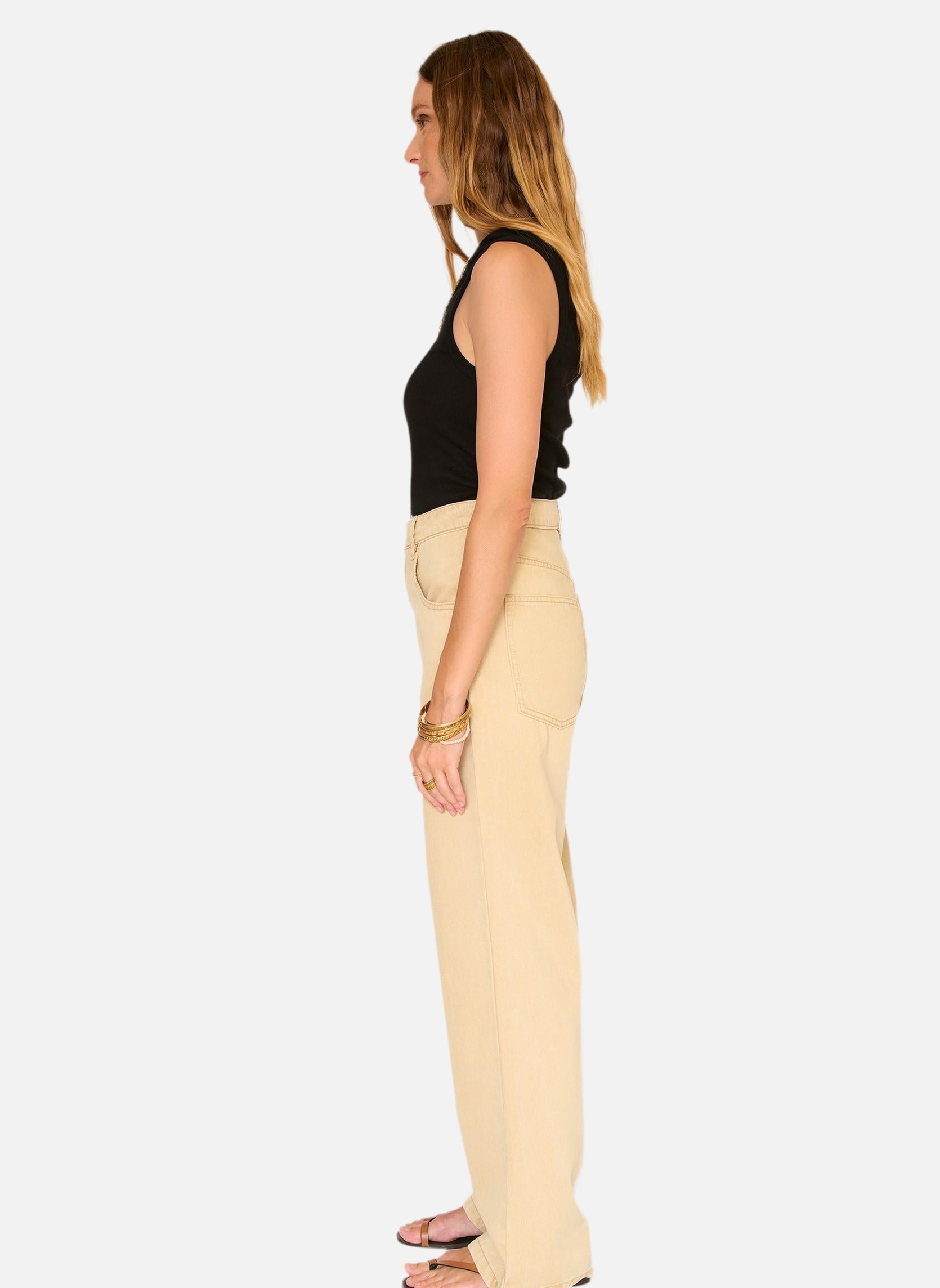 Jeans droit Jean The James Handa Denim Sand femme beige MKT Studio Jeans droit Jean The James Handa Denim Sand femme beige Sable