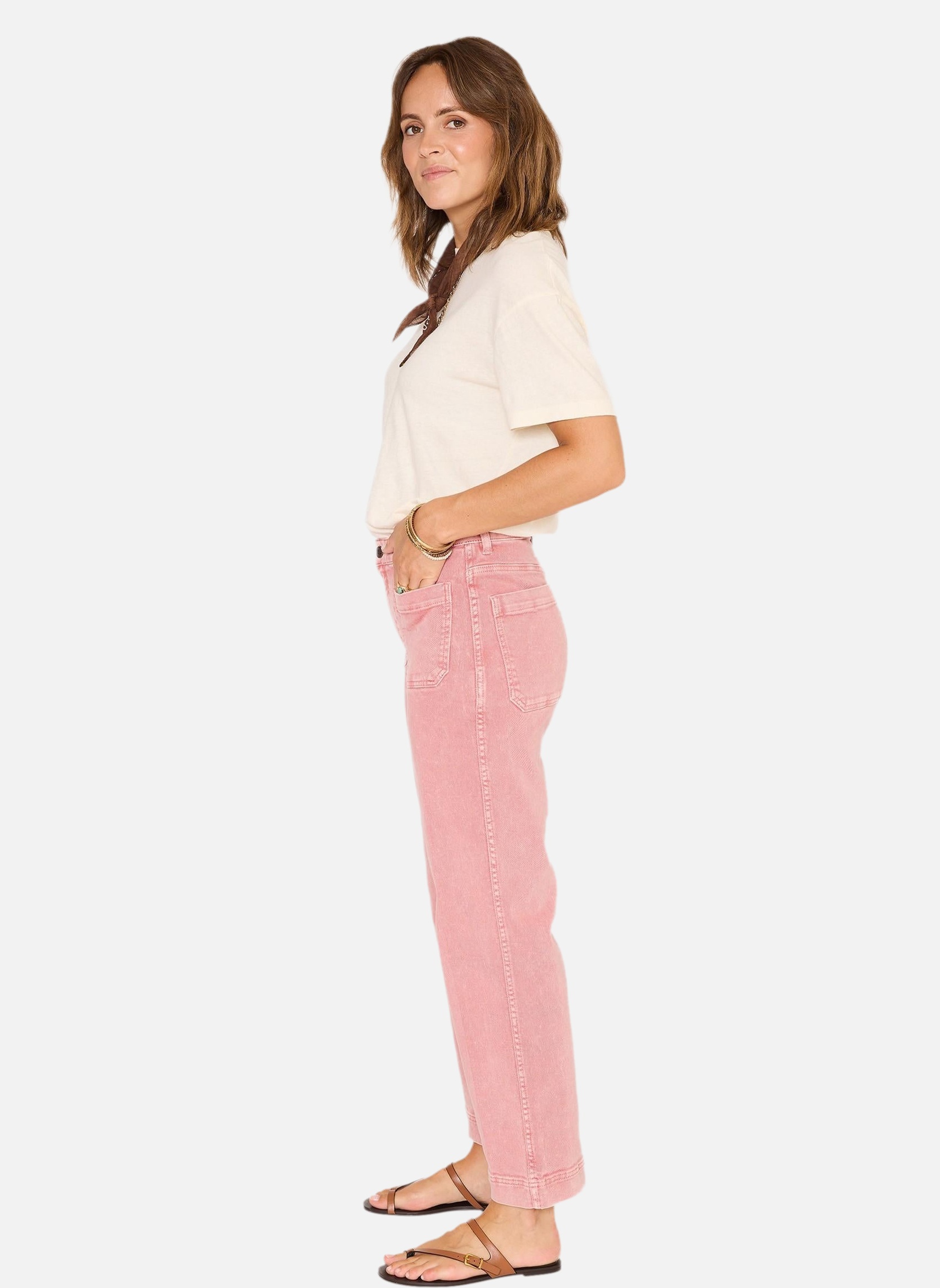 Jeans droit Jean The Frida Pacific Drill Blush femme rose MKT Studio Jeans droit Jean The Frida Pacific Drill Blush femme rose Rose pastel