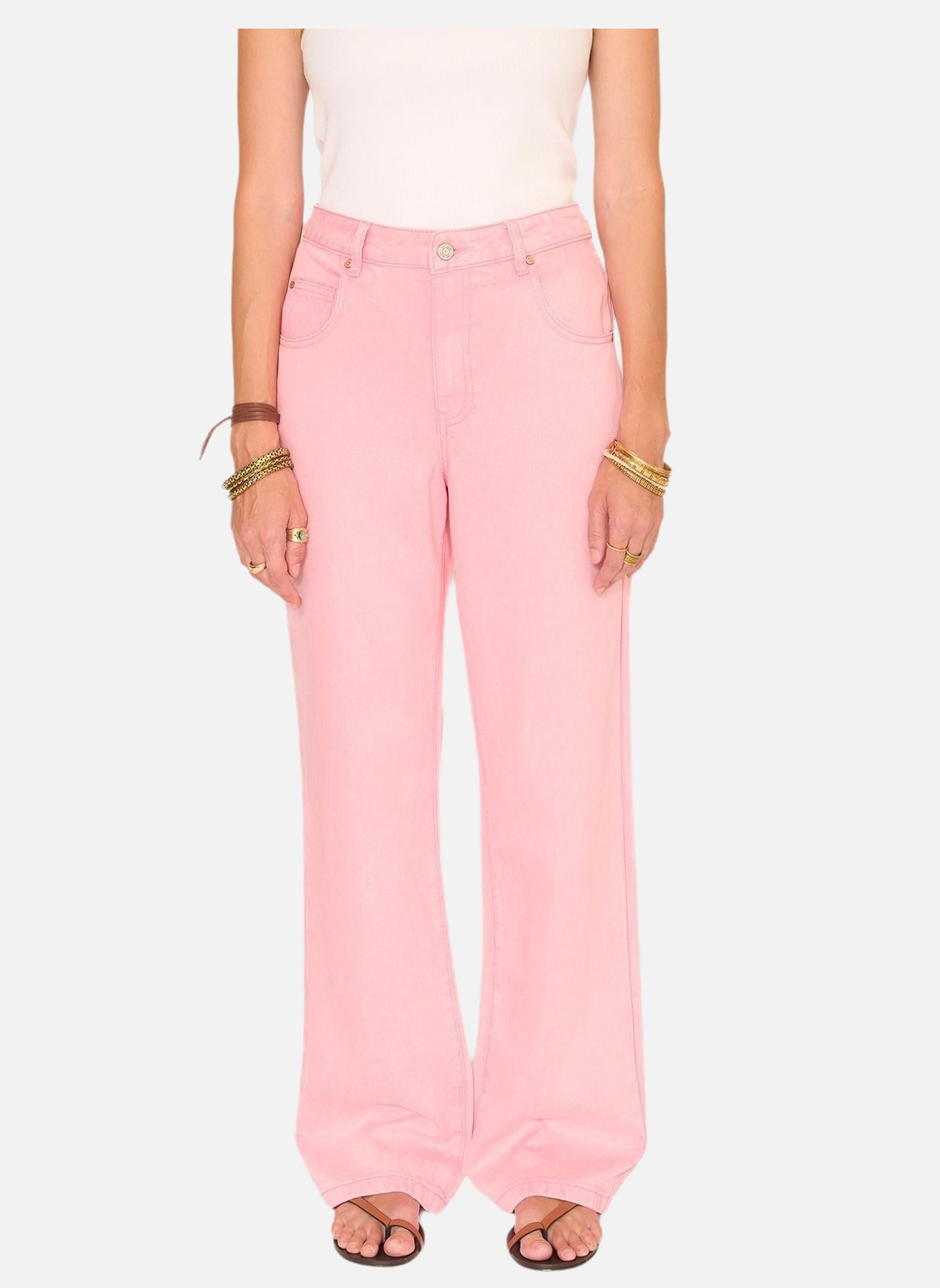 Jeans droit Jean The James Handa Denim Pink femme rose MKT Studio Jeans droit Jean The James Handa Denim Pink femme rose Rose