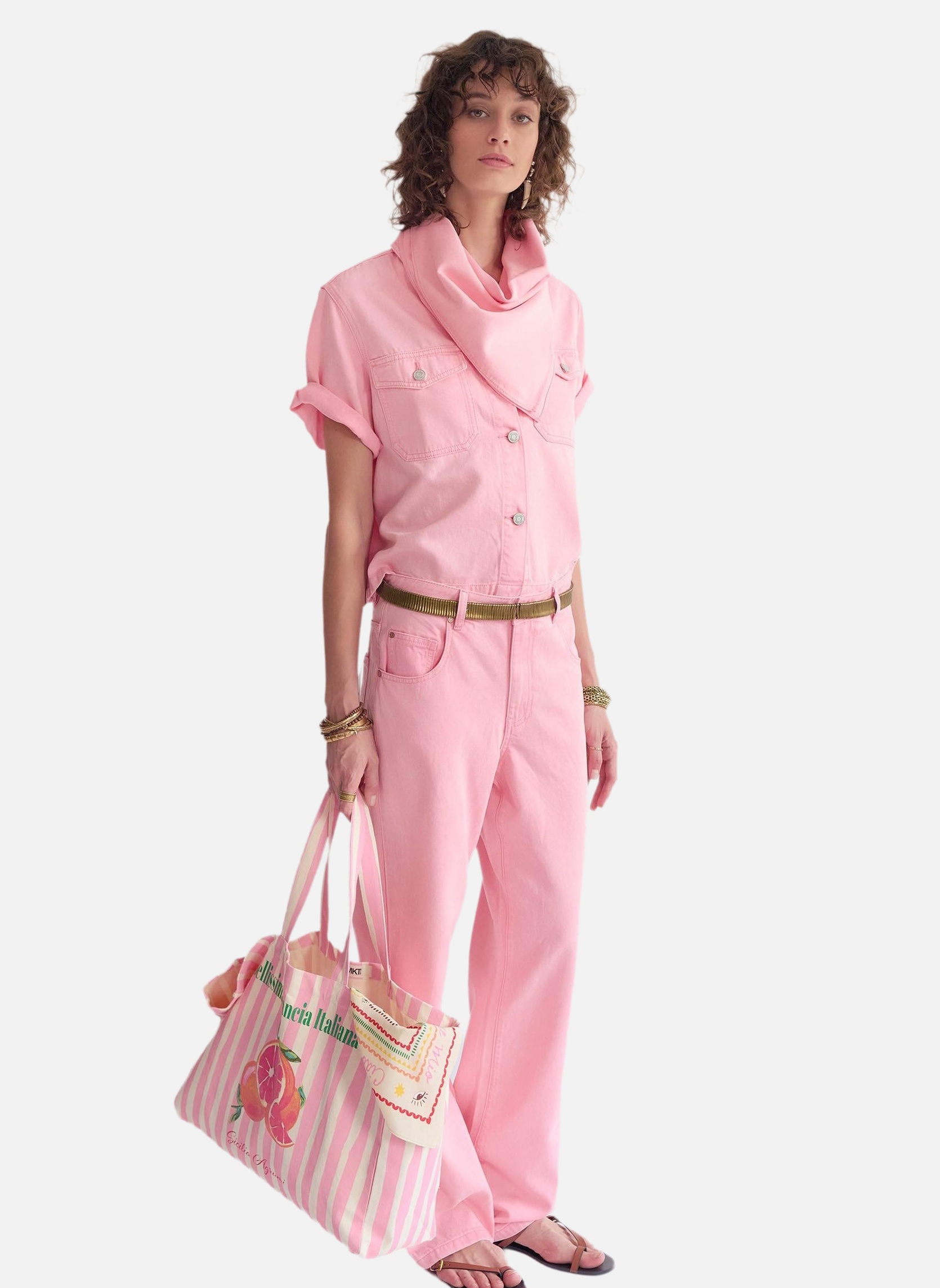 Jeans droit Jean The James Handa Denim Pink femme rose MKT Studio Jeans droit Jean The James Handa Denim Pink femme rose Rose