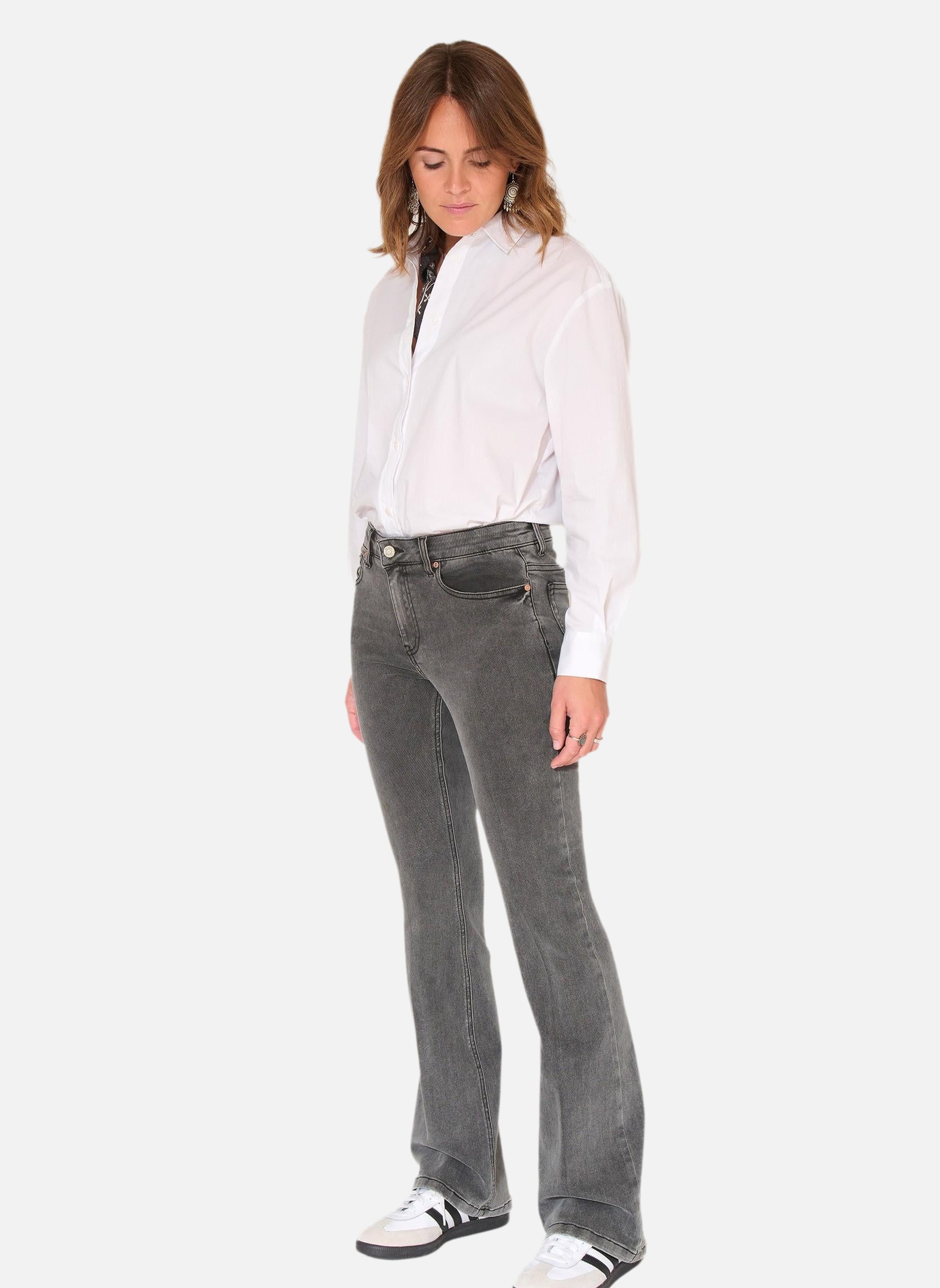 Jeans droit Jean The Harley Power Stretch Grey Kurt Wash femme gris MKT Studio Jeans droit Jean The Harley Power Stretch Grey Kurt Wash femme gris Gris clair