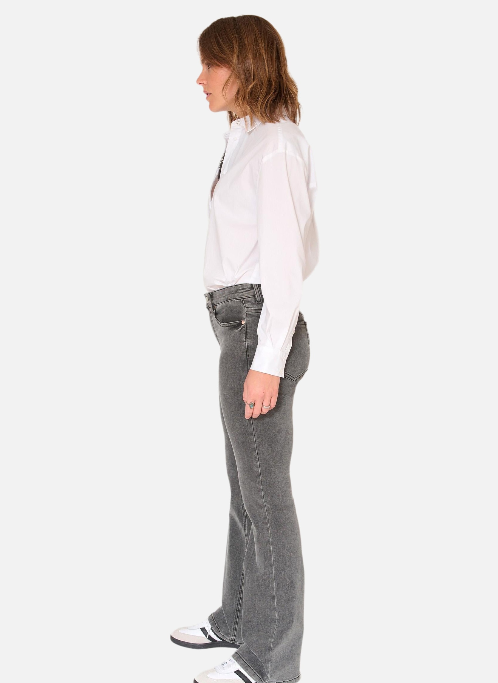 Jeans droit Jean The Harley Power Stretch Grey Kurt Wash femme gris MKT Studio Jeans droit Jean The Harley Power Stretch Grey Kurt Wash femme gris Gris clair
