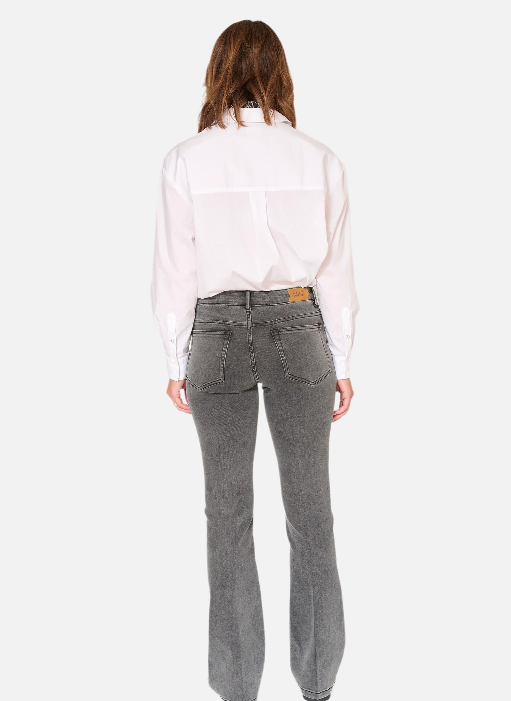 Jeans droit Jean The Harley Power Stretch Grey Kurt Wash femme gris MKT Studio Jeans droit Jean The Harley Power Stretch Grey Kurt Wash femme gris Gris clair