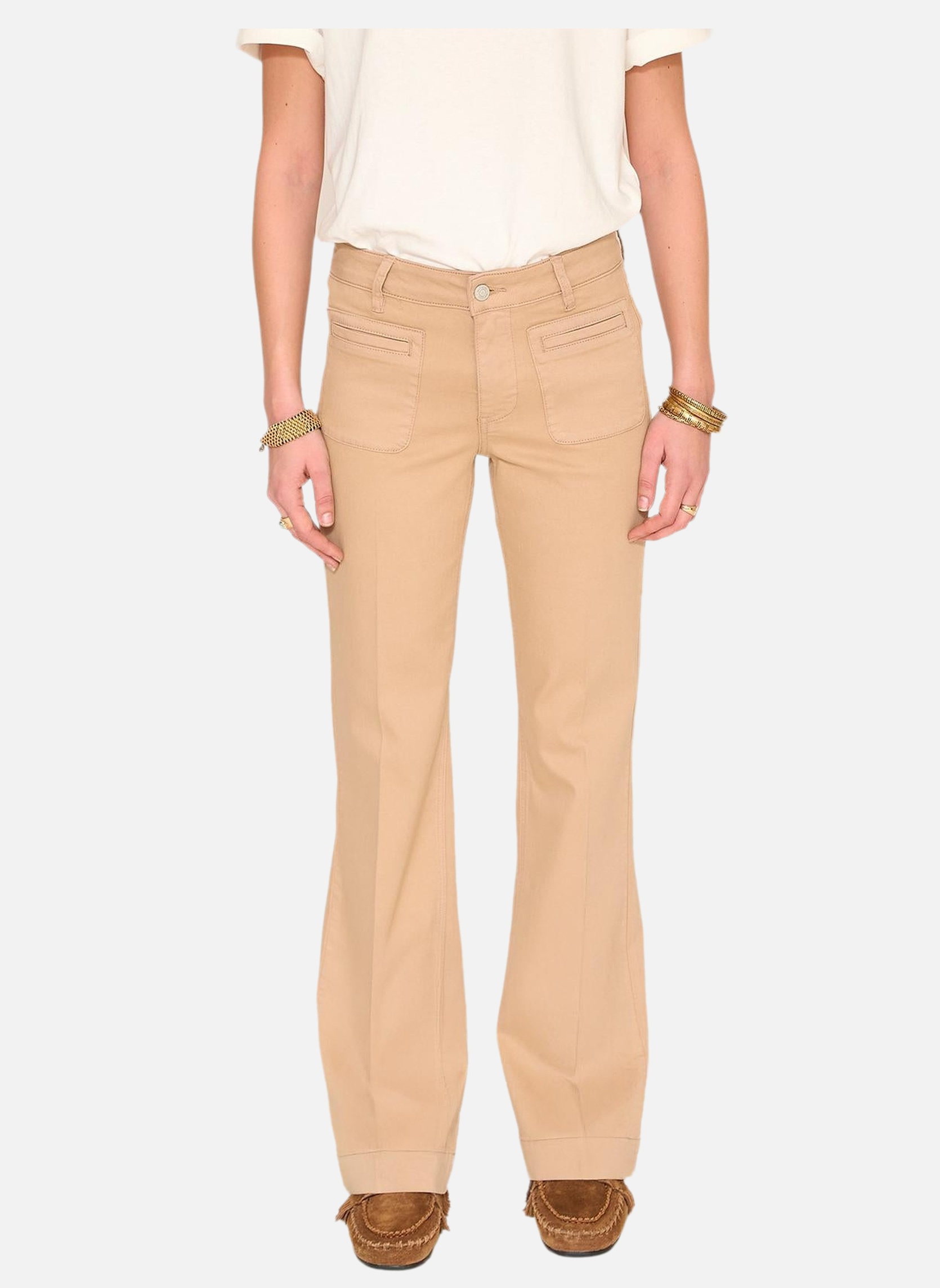 Jeans droit Jean The Diana Denim Color Cappuccino femme marron MKT Studio Jeans droit Jean The Diana Denim Color Cappuccino femme marron Camel