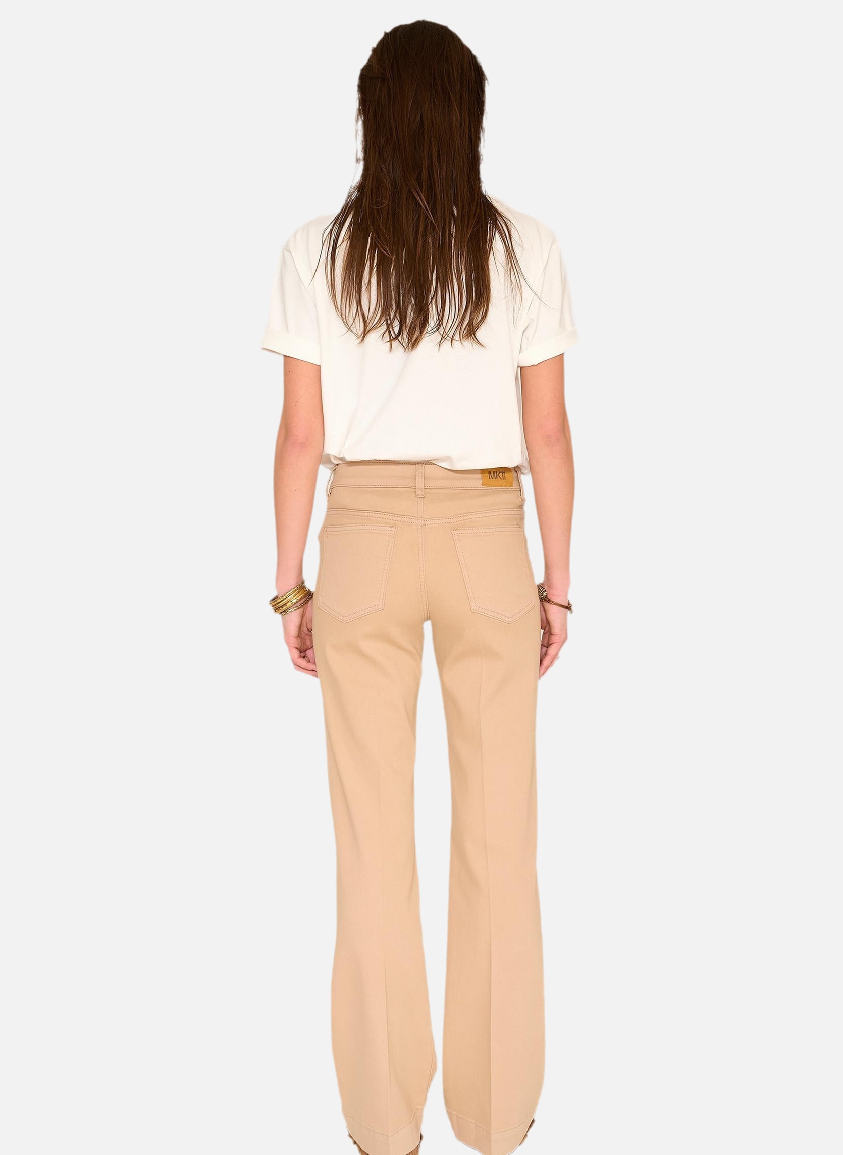 Jeans droit Jean The Diana Denim Color Cappuccino femme marron MKT Studio Jeans droit Jean The Diana Denim Color Cappuccino femme marron Camel