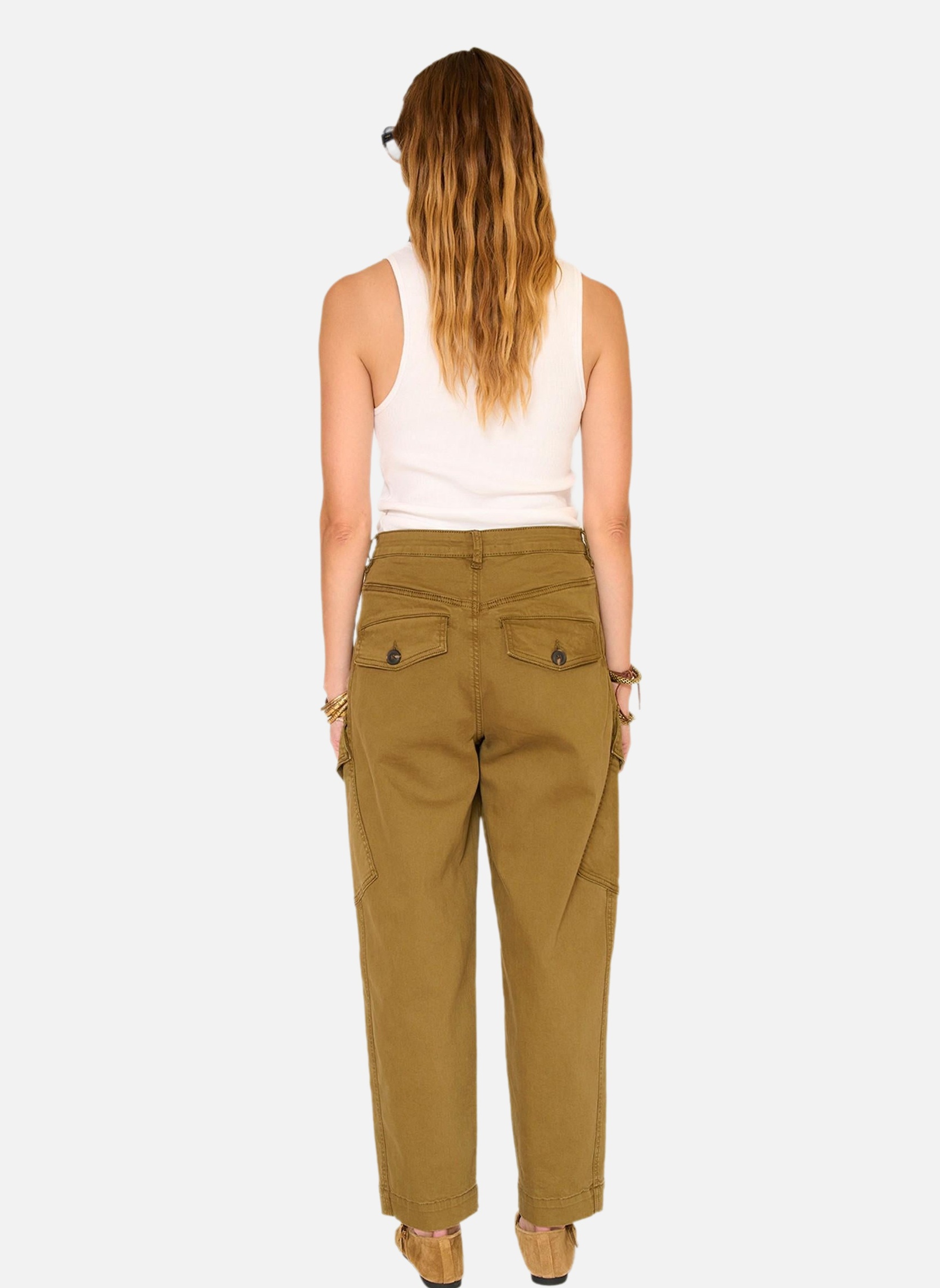 Jeans droit Pantalon Paros Missouri Kaki femme vert MKT Studio Jeans droit Pantalon Paros Missouri Kaki femme vert Kaki