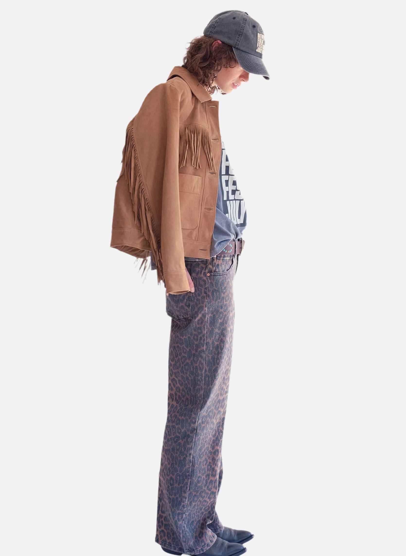 Jeans droit Jean The Jagger Leopard Print Choco femme marron MKT Studio Jeans droit Jean The Jagger Leopard Print Choco femme marron Marron foncé