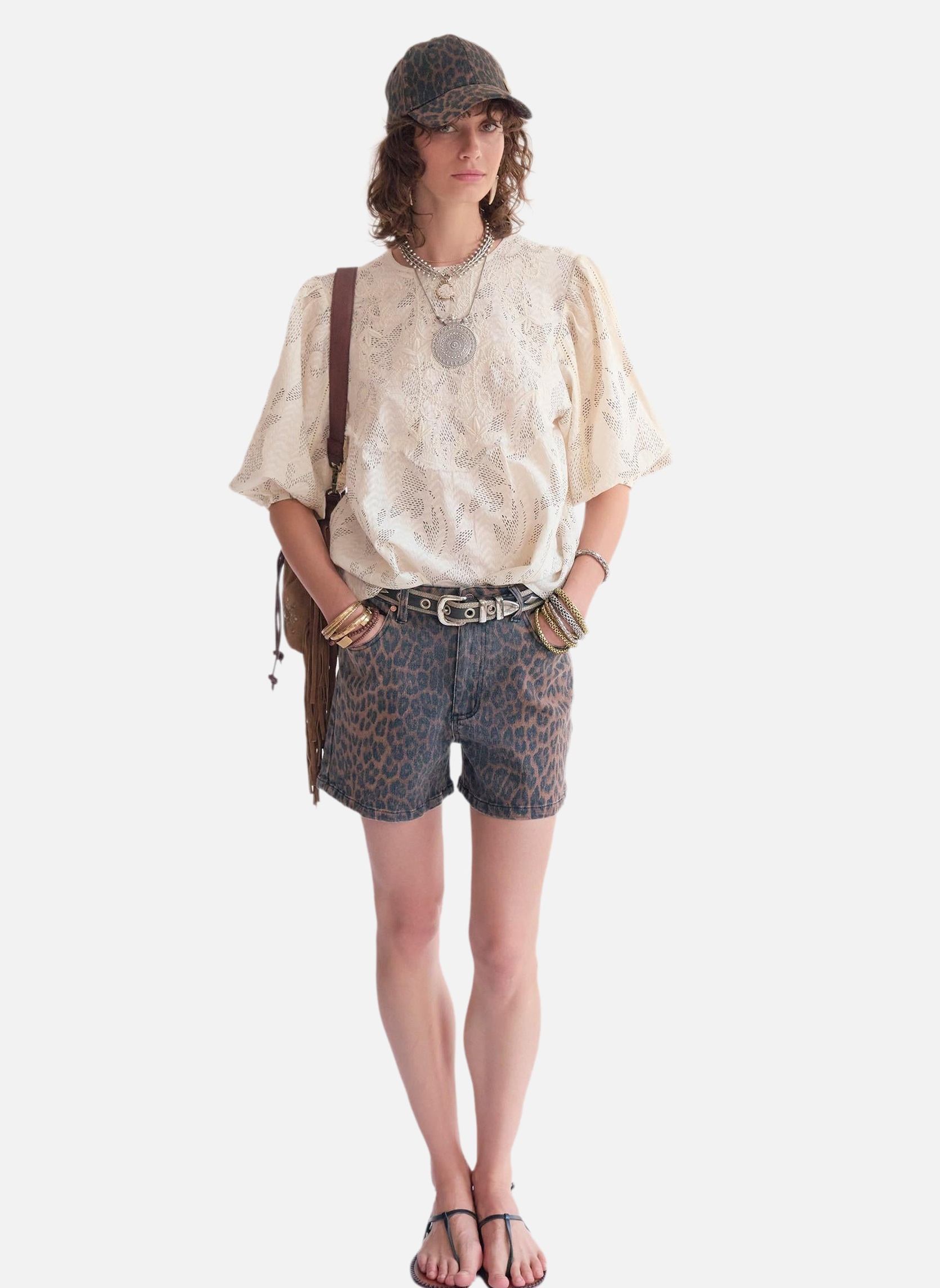 Shorts Short The Playa Leopard Print Choco femme marron MKT Studio Shorts Short The Playa Leopard Print Choco femme marron Marron foncé