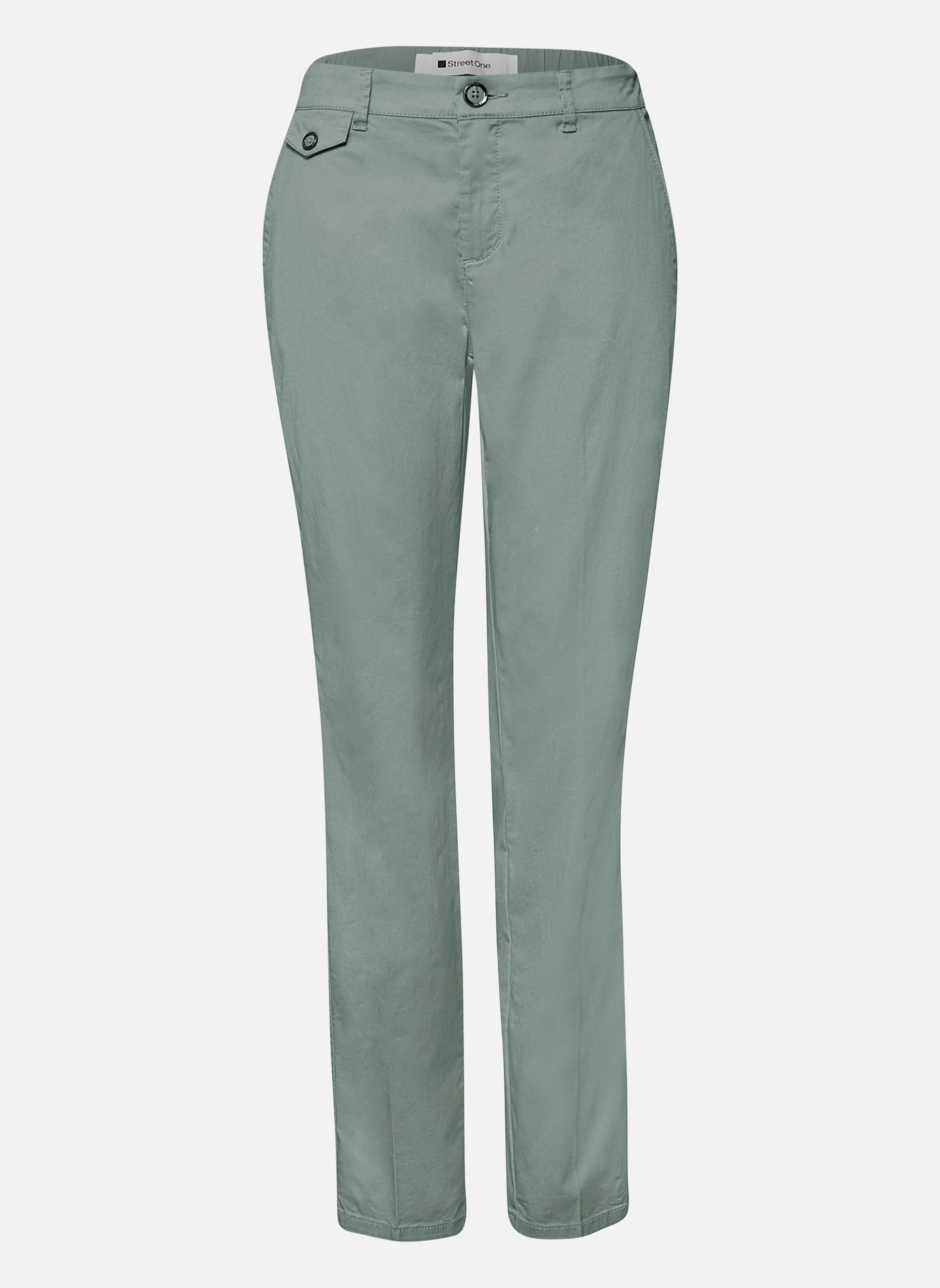 Pantalons droit Pantalon coton taille intermédiaire slim - 380285 30 femme vert Street One Pantalons droit Pantalon coton taille intermédiaire slim - 380285 30 femme vert Vert
