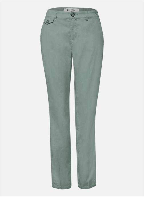 Street One Pantalons droit Pantalon coton taille intermédiaire slim - 380285 30 femme vert