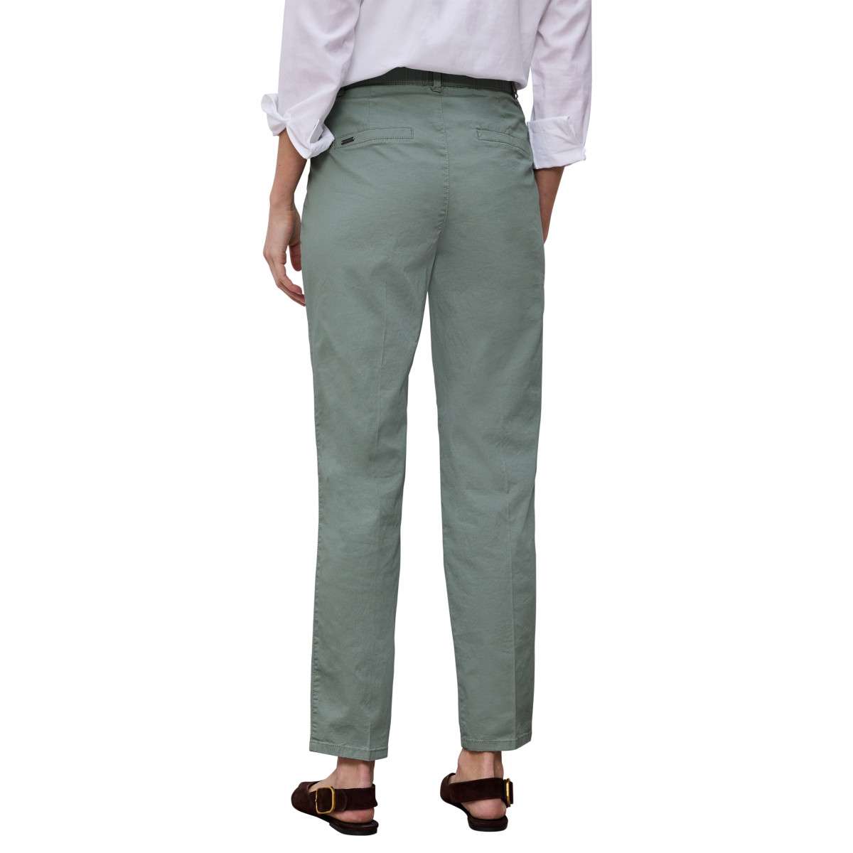 Pantalons droit Pantalon coton taille intermédiaire slim - 380285 30 femme vert Street One Pantalons droit Pantalon coton taille intermédiaire slim - 380285 30 femme vert Vert
