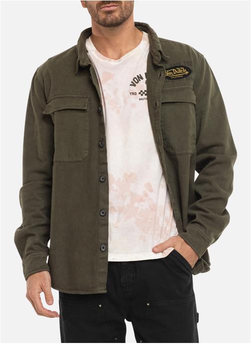 Von Dutch Vestes Surchemise coton droite - Vd/1/Osh/Wall/K homme vert