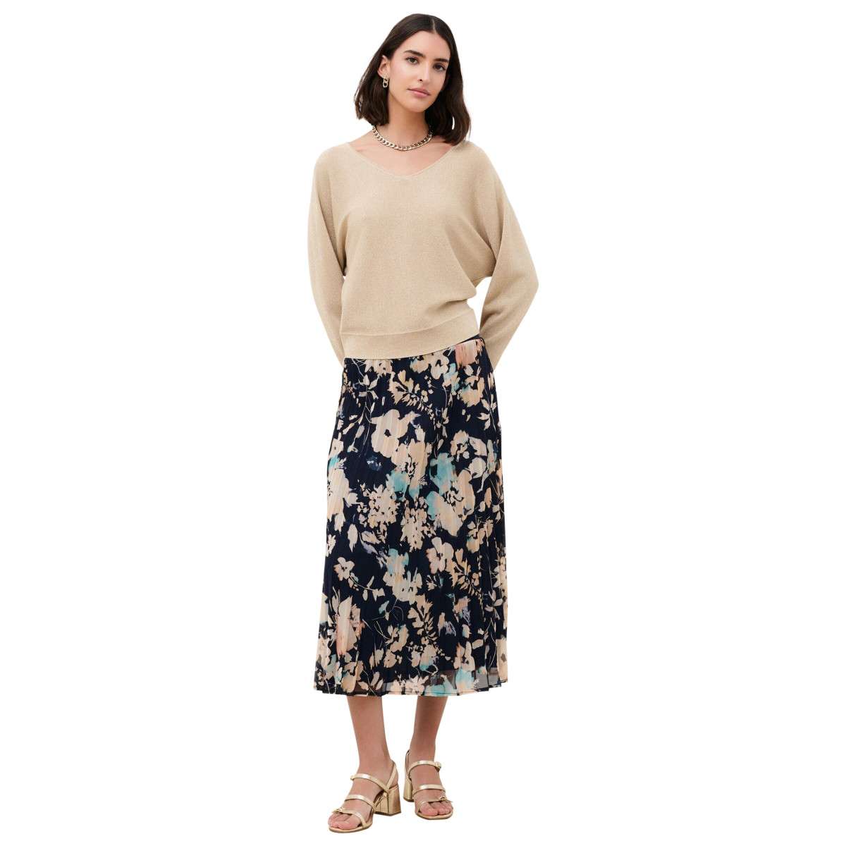 Jupes mi-longues Jupe longue floral fluide - 261J-Jenny femme bleu Caroll Jupes mi-longues Jupe longue floral fluide - 261J-Jenny femme bleu Bleu