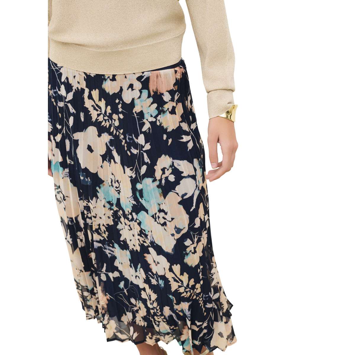 Jupes mi-longues Jupe longue floral fluide - 261J-Jenny femme bleu Caroll Jupes mi-longues Jupe longue floral fluide - 261J-Jenny femme bleu Bleu