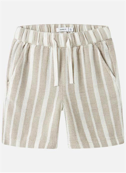 Name it Shorts Short coton biologique à rayures droit - 13240151 garçon beige