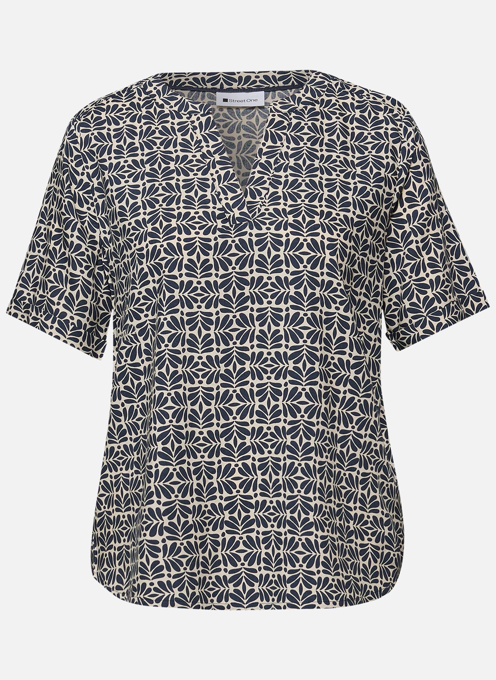 Blouses Blouse à motifs droite - 346439 femme bleu Street One Blouses Blouse à motifs droite - 346439 femme bleu Bleu