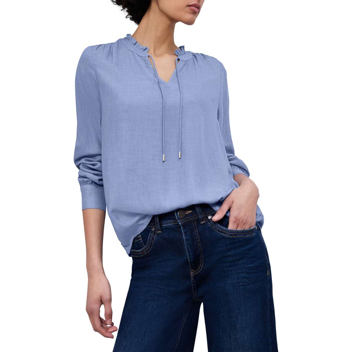 Blouses Blouse droite - 346374 femme bleu Street One Blouses Blouse droite - 346374 femme bleu Bleu