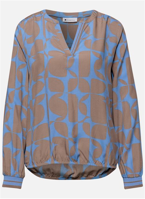 Street One Blouses Blouse à motifs droite - 346362 femme bleu