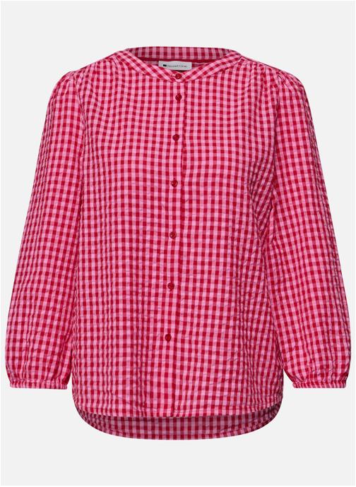 Street One Blouses Blouse coton à carreaux droite - 346433 femme rouge