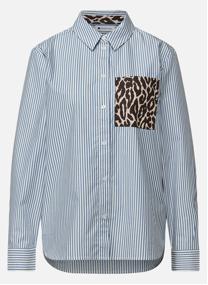 Blouses Blouse coton à rayures droite - 346321 femme bleu Street One Blouses Blouse coton à rayures droite - 346321 femme bleu Bleu