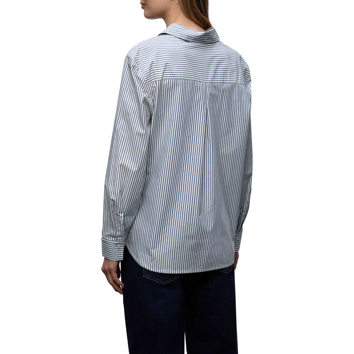 Blouses Blouse coton à rayures droite - 346321 femme bleu Street One Blouses Blouse coton à rayures droite - 346321 femme bleu Bleu