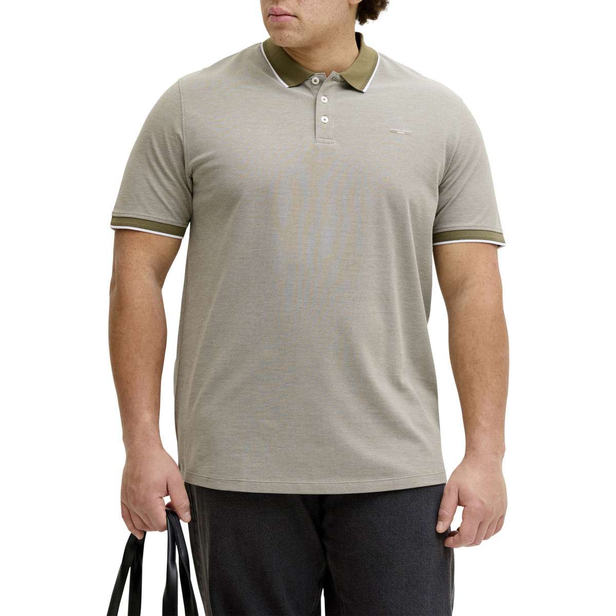 Polos Polo droit - 12292225 homme vert Jack & Jones Plus Polos Polo droit - 12292225 homme vert Vert