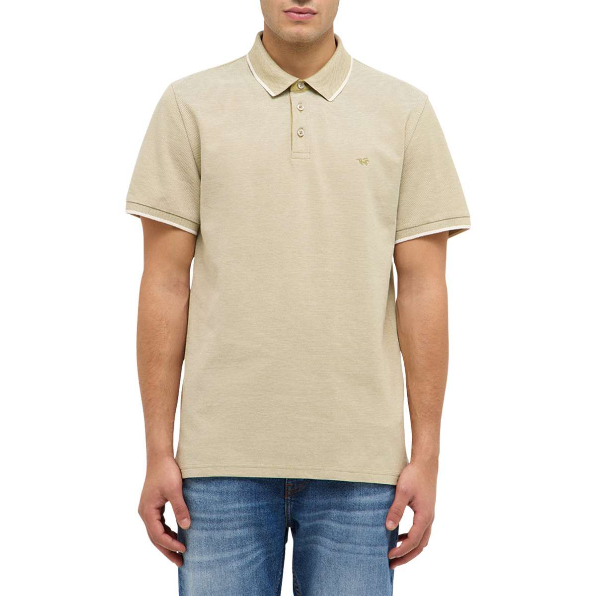 Polos Polo coton droit - 1017411 homme vert MUSTANG Polos Polo coton droit - 1017411 homme vert Vert