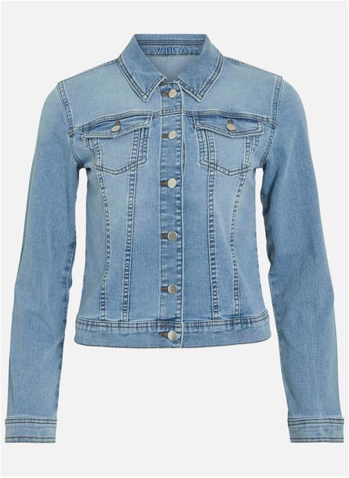 Vila Vestes en jean Blouson en Jean coton mélangé droit - 14111906 femme bleu