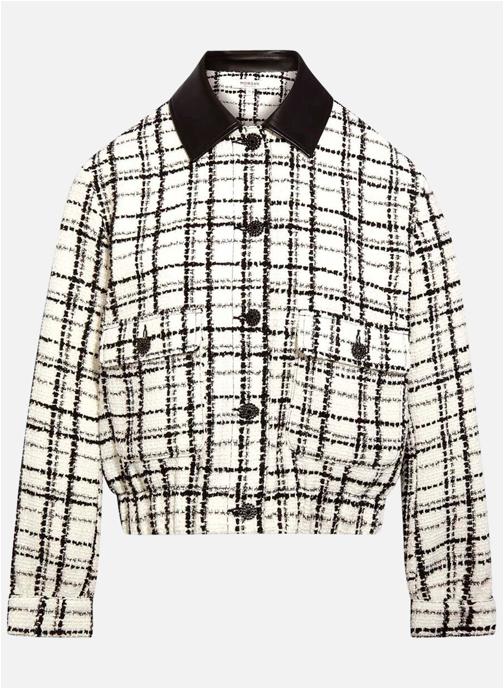 Morgan Vestes Bomber à carreaux oversize - 261-Vnolia femme noir