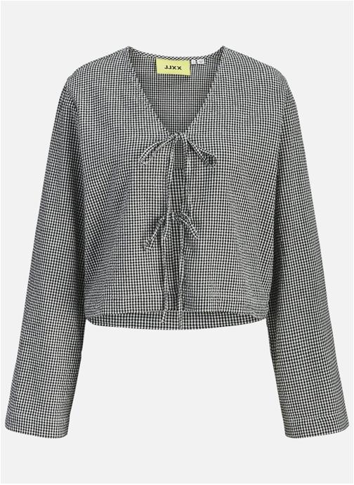JJXX Chemises Chemisier coton biologique à carreaux femme noir