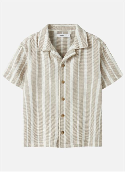 Name it Chemises Chemise coton biologique à rayures droite - 13240150 garçon beige