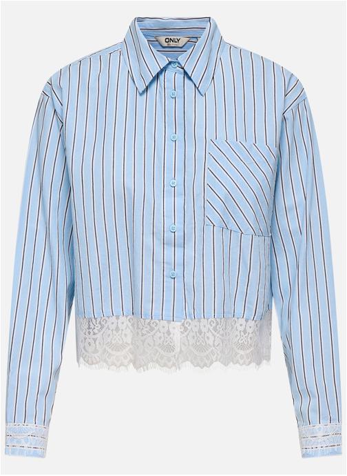 ONLY Chemises Chemisier coton à rayures droit - 15367450 femme bleu