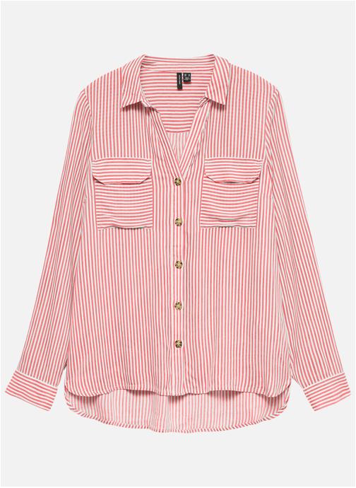 Vero Moda Chemises Chemise à rayures ajustée - 10275283 femme rouge