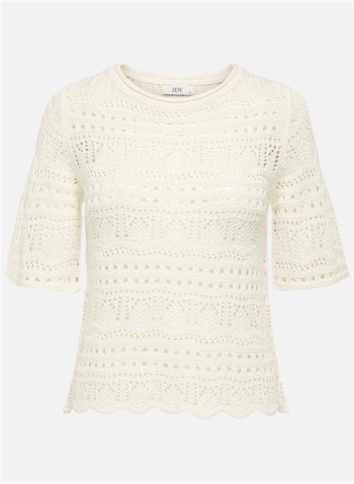 JDY Pulls Pull col rond droit - 15347239 femme blanc
