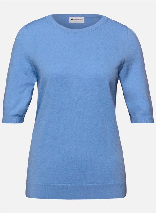 Street One Pulls Pull col rond ajusté - 303768 femme bleu
