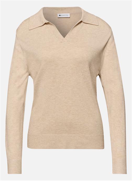 Street One Pulls Polo ajusté - 303769 femme beige