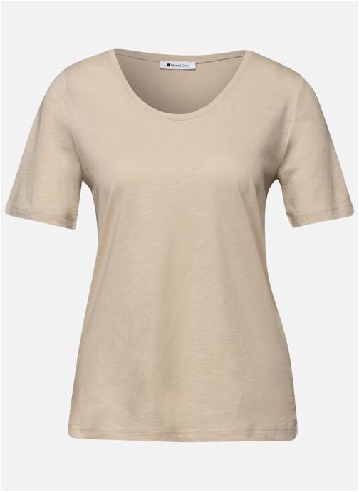 Street One Tee-shirts T-shirt col rond droit - 324771 femme beige