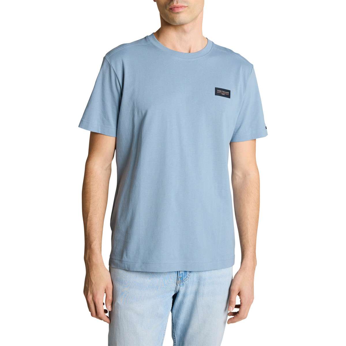 Tee-shirts T-shirt coton col rond droit - 1050187 homme bleu Tom Tailor Tee-shirts T-shirt coton col rond droit - 1050187 homme bleu Bleu