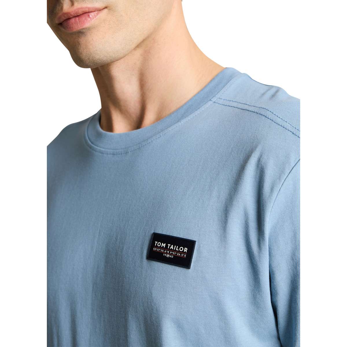 Tee-shirts T-shirt coton col rond droit - 1050187 homme bleu Tom Tailor Tee-shirts T-shirt coton col rond droit - 1050187 homme bleu Bleu