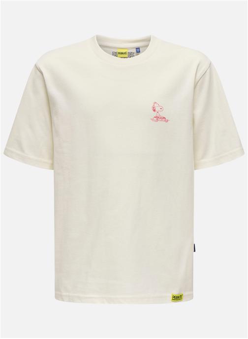 Only & Sons Tee-shirts T-shirt coton col rond droit - 22037751 garçon blanc