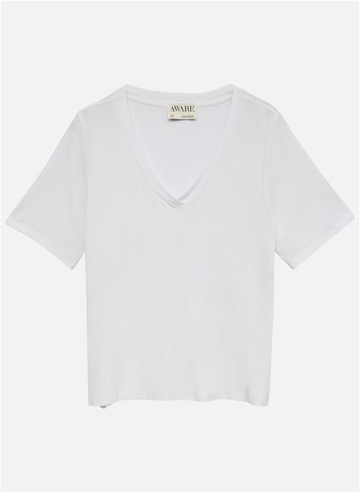 Vero Moda Tee-shirts T-shirt col v ajusté - 10328539 femme blanc