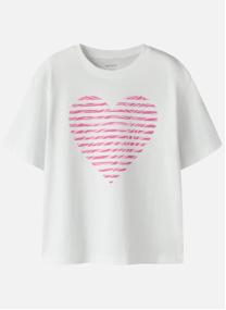 Tee-shirts T-shirt coton biologique col rond droit - 13254496 fille blanc Name it Tee-shirts T-shirt coton biologique col rond droit - 13254496 fille blanc Blanc