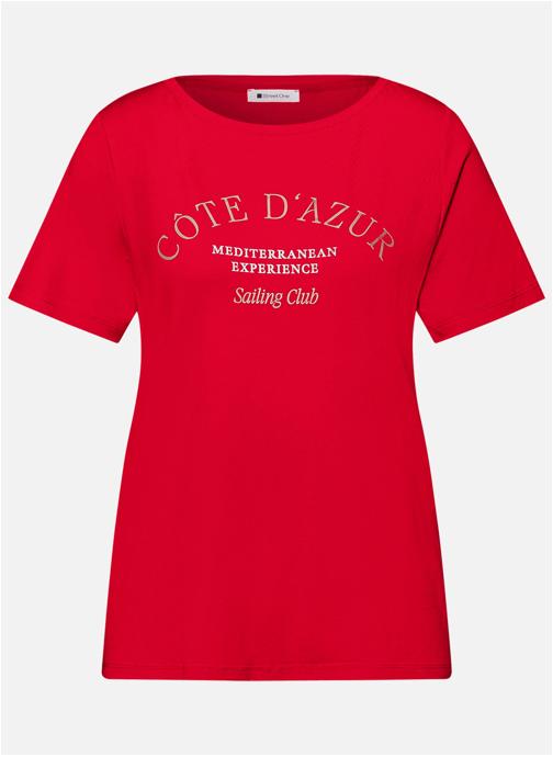 Street One Tee-shirts T-shirt col rond droit - 324804 femme rouge